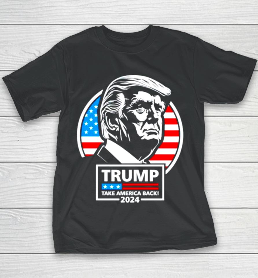 Trump Take America Back 24 Usa Flag Youth T-Shirt