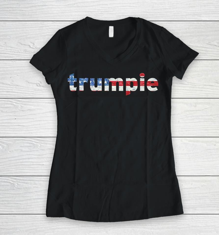 Trumpie Anti Biden Women V-Neck T-Shirt
