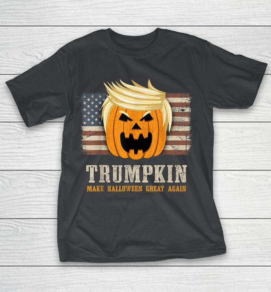Trumpkin Make Halloween Great Again Us Flag Funny Trump T-Shirt