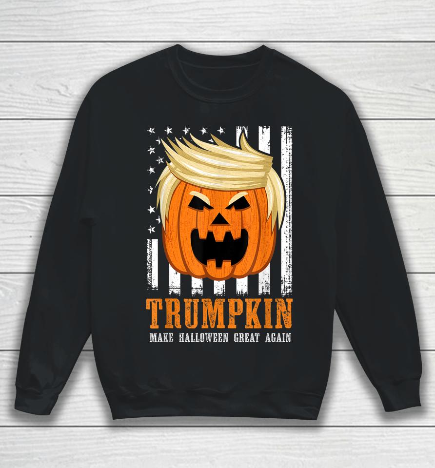 Trumpkin Make Halloween Great Again Us Flag Sweatshirt