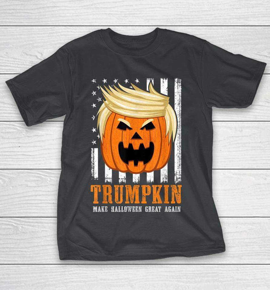 Trumpkin Make Halloween Great Again Us Flag T-Shirt