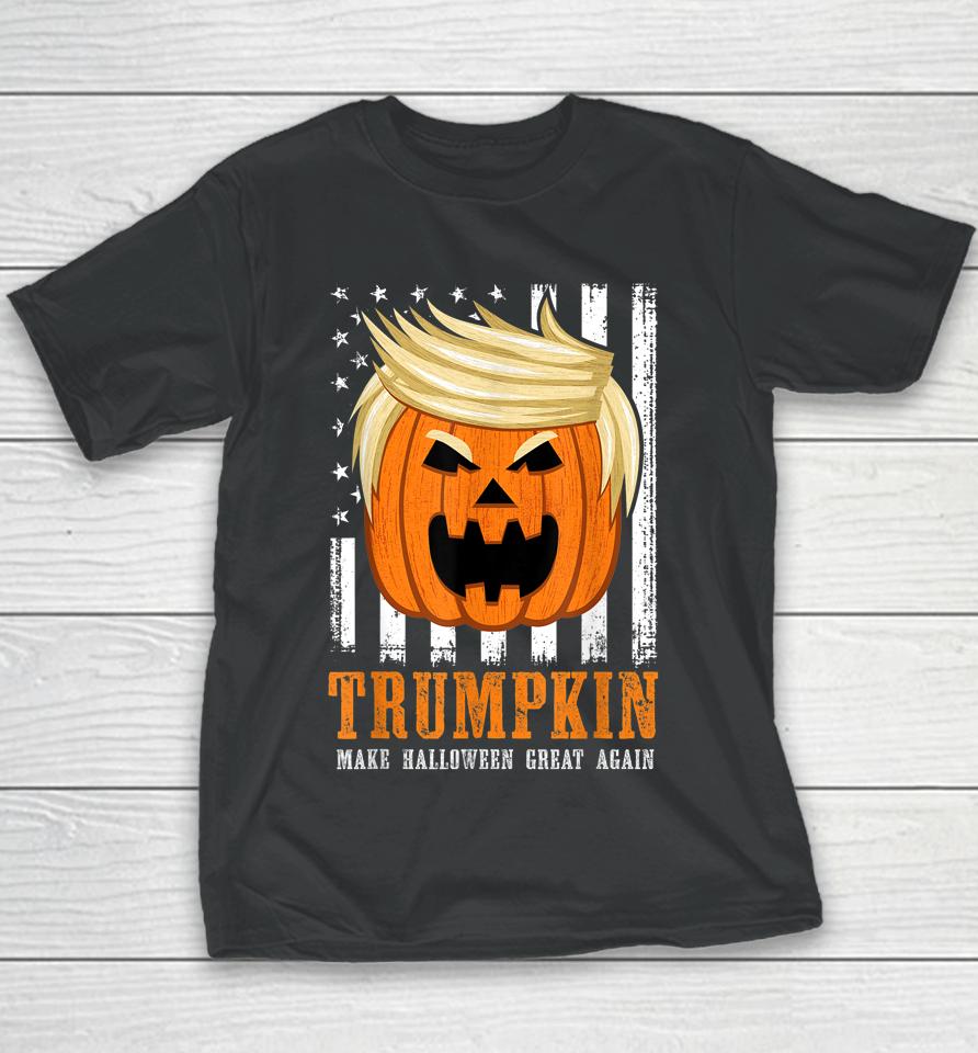 Trumpkin Make Halloween Great Again Us Flag Youth T-Shirt