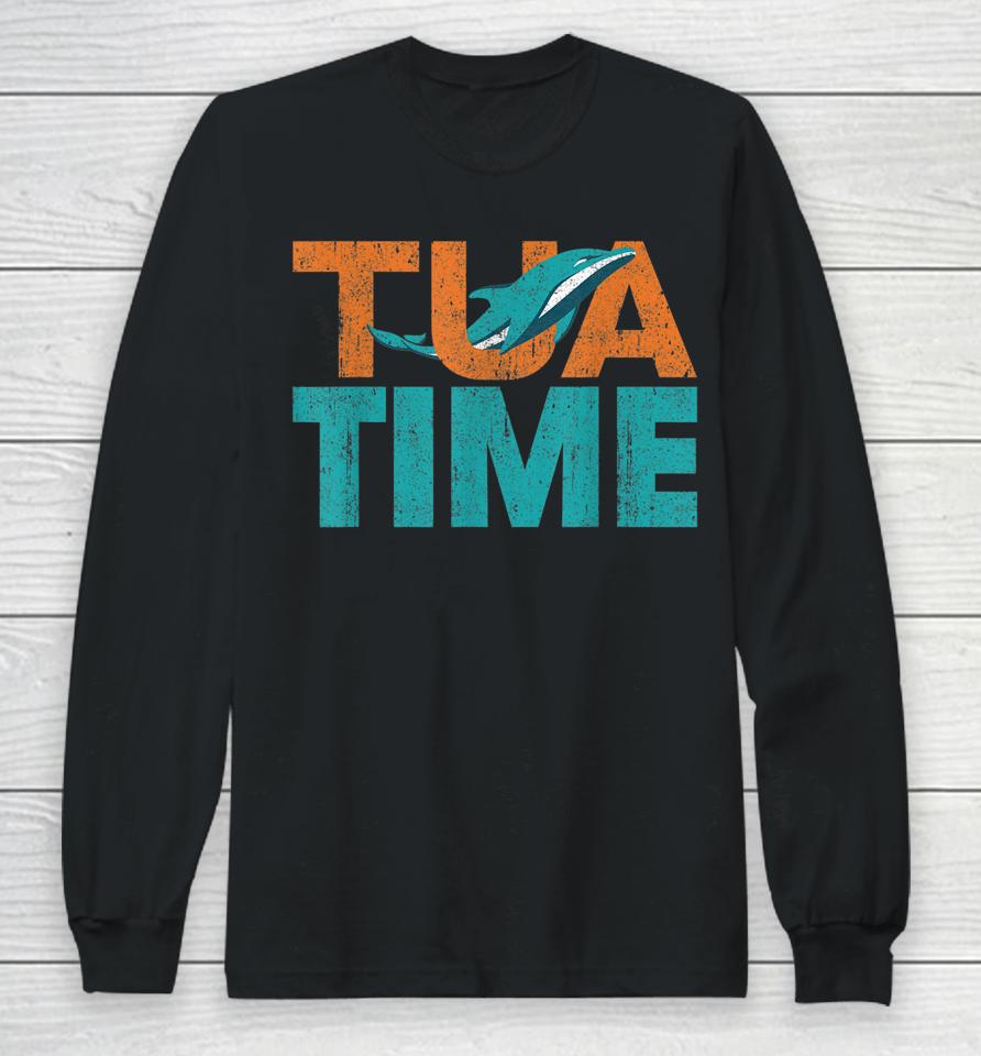 Tua Time Dolphins Football Long Sleeve T-Shirt