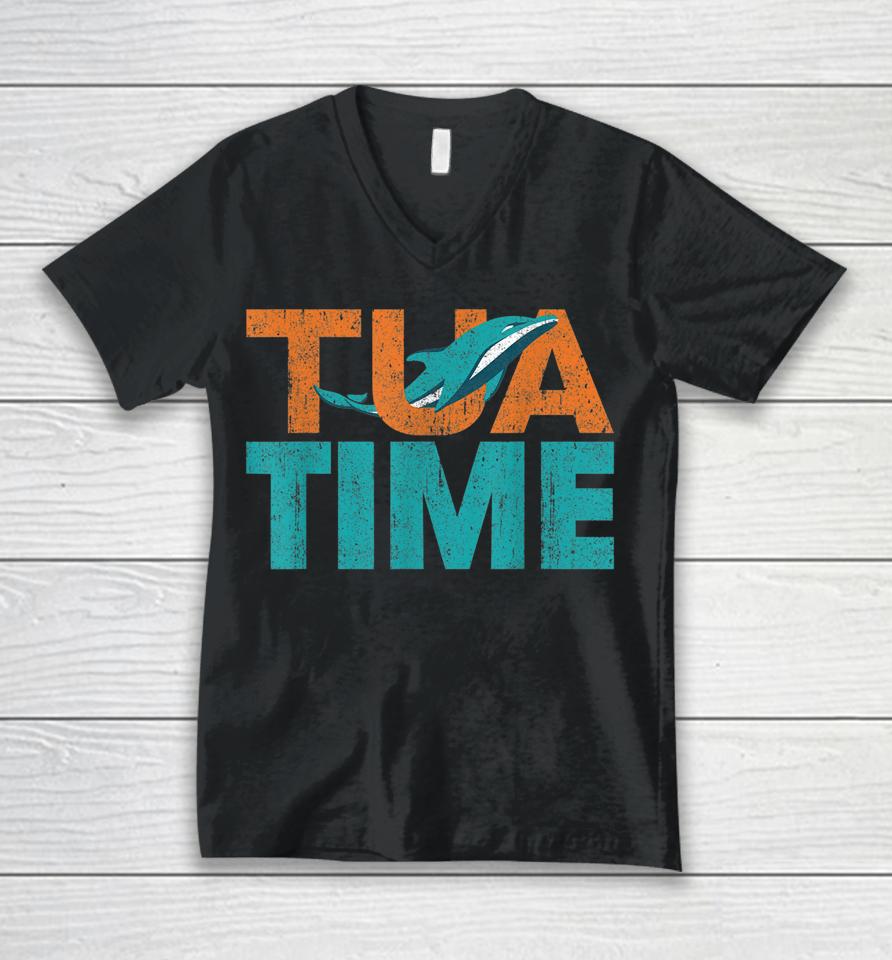 Tua Time Dolphins Football Unisex V-Neck T-Shirt
