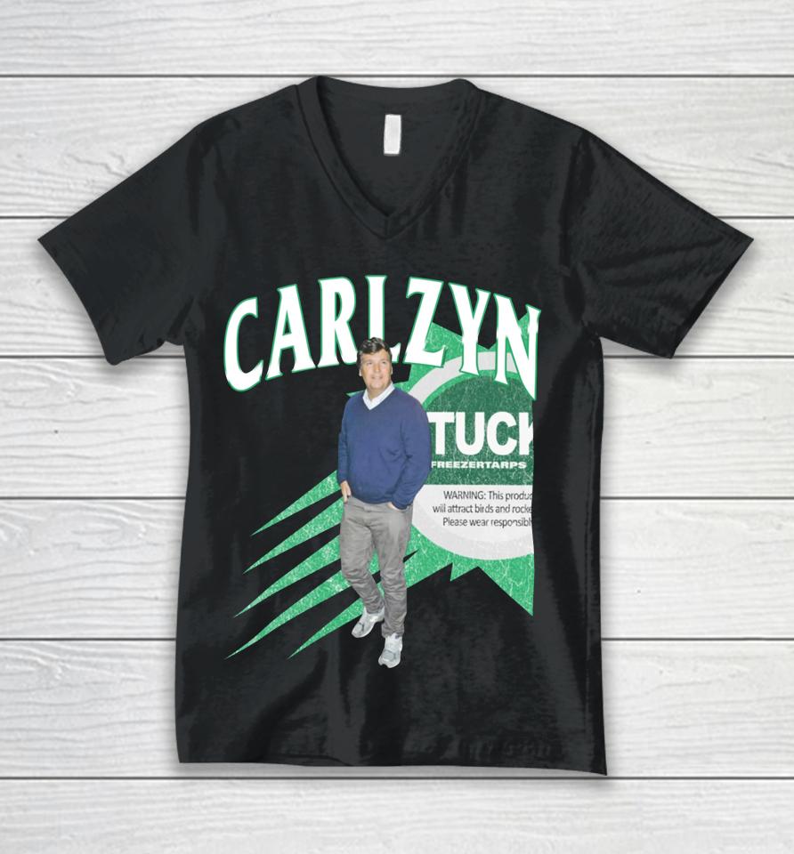 Tucker Carlzyn Green Tarp Unisex V-Neck T-Shirt