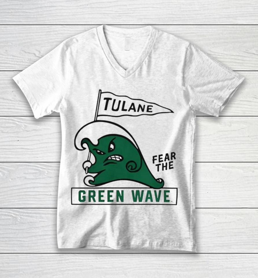 Tulane Fear The Green Wave Unisex V-Neck T-Shirt