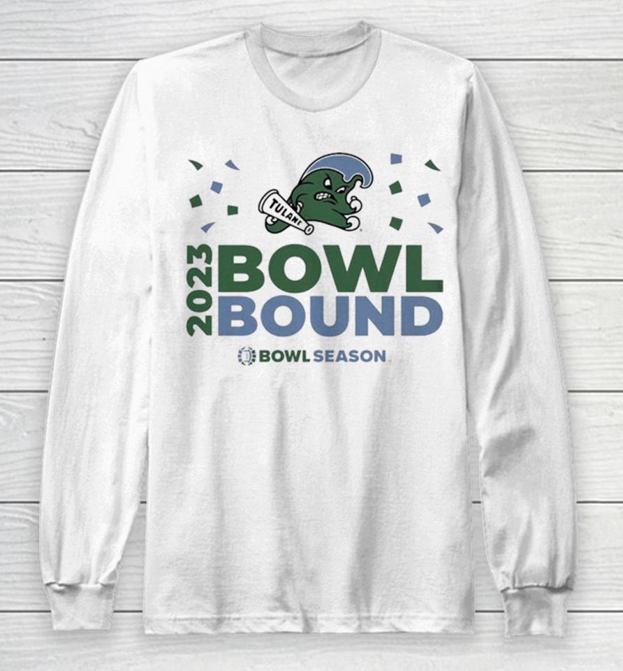 Tulane Green Wave 2023 Bowl Bound Bow Season Logo Long Sleeve T-Shirt