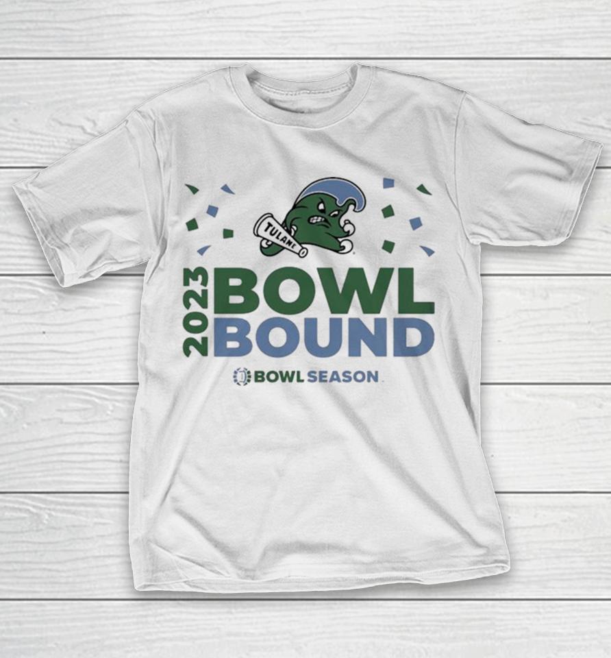 Tulane Green Wave 2023 Bowl Bound Bow Season Logo T-Shirt