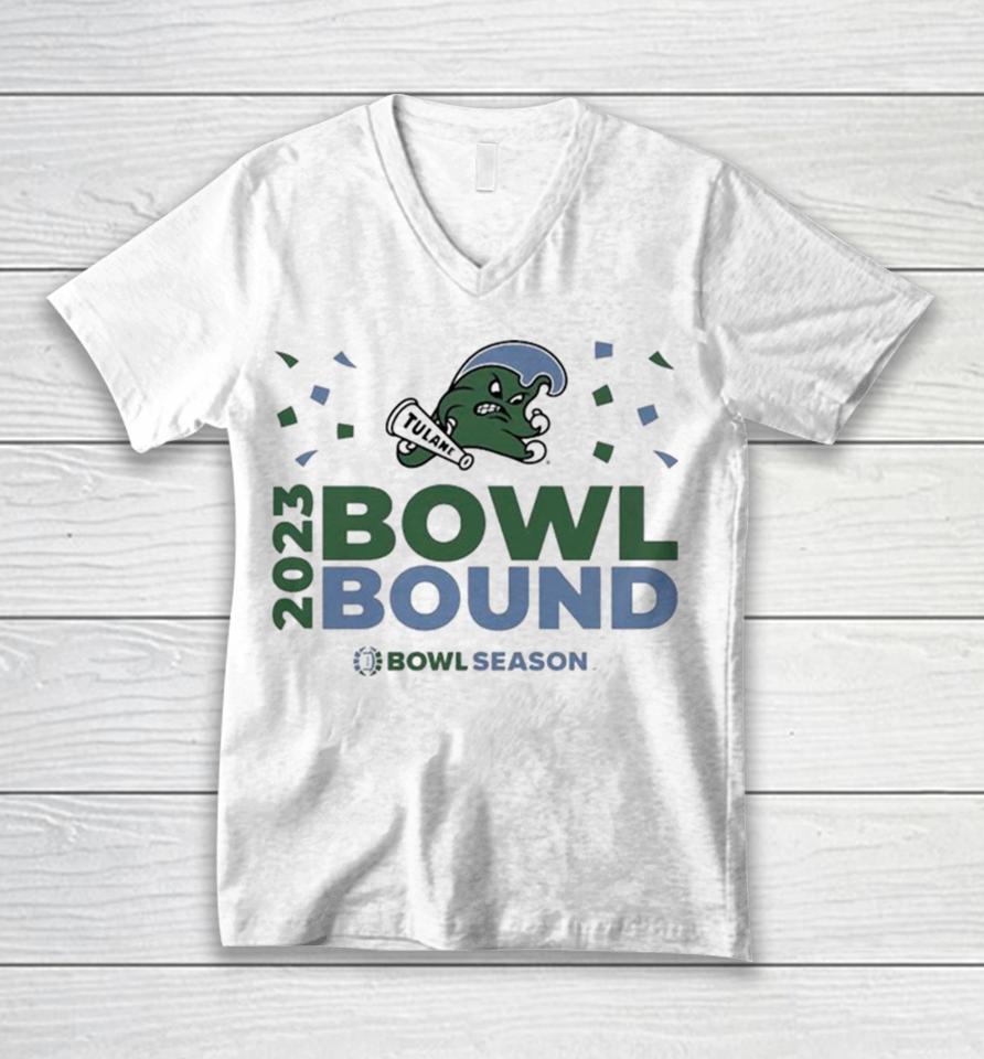 Tulane Green Wave 2023 Bowl Bound Bow Season Logo Unisex V-Neck T-Shirt