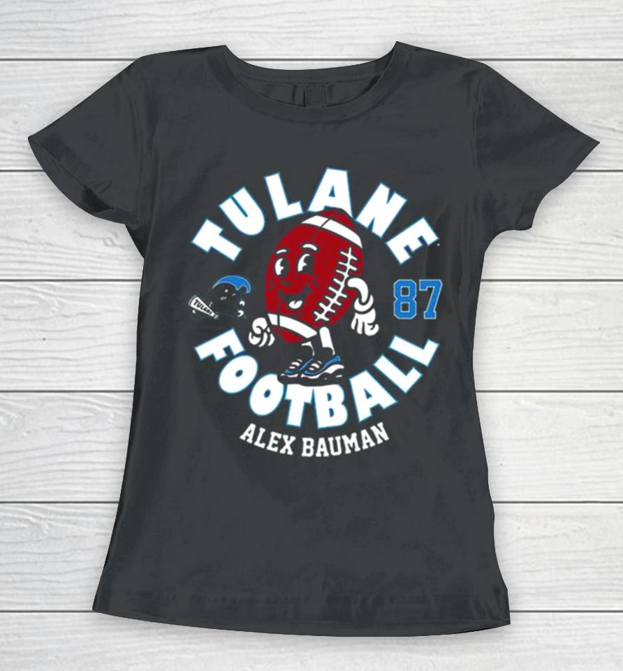Tulane Green Wave Alex Bauman 2023 Ncaa Football Women T-Shirt