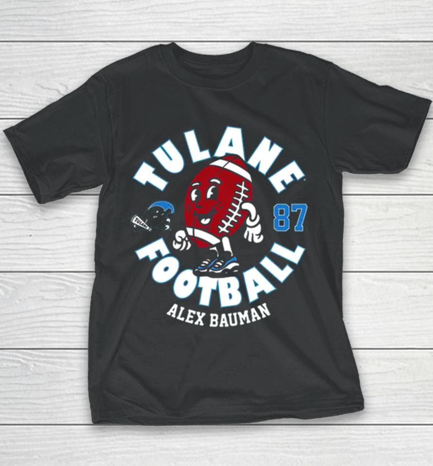 Tulane Green Wave Alex Bauman 2023 Ncaa Football Youth T-Shirt