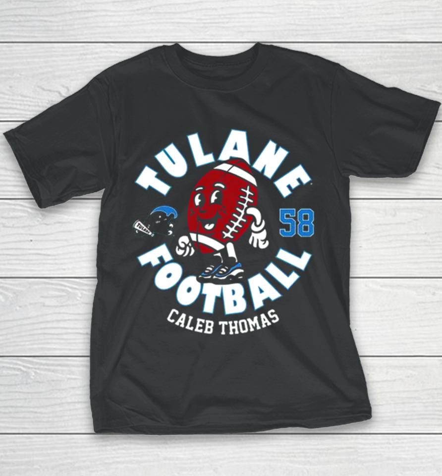 Tulane Green Wave Caleb Thomas 2023 Ncaa Football Youth T-Shirt