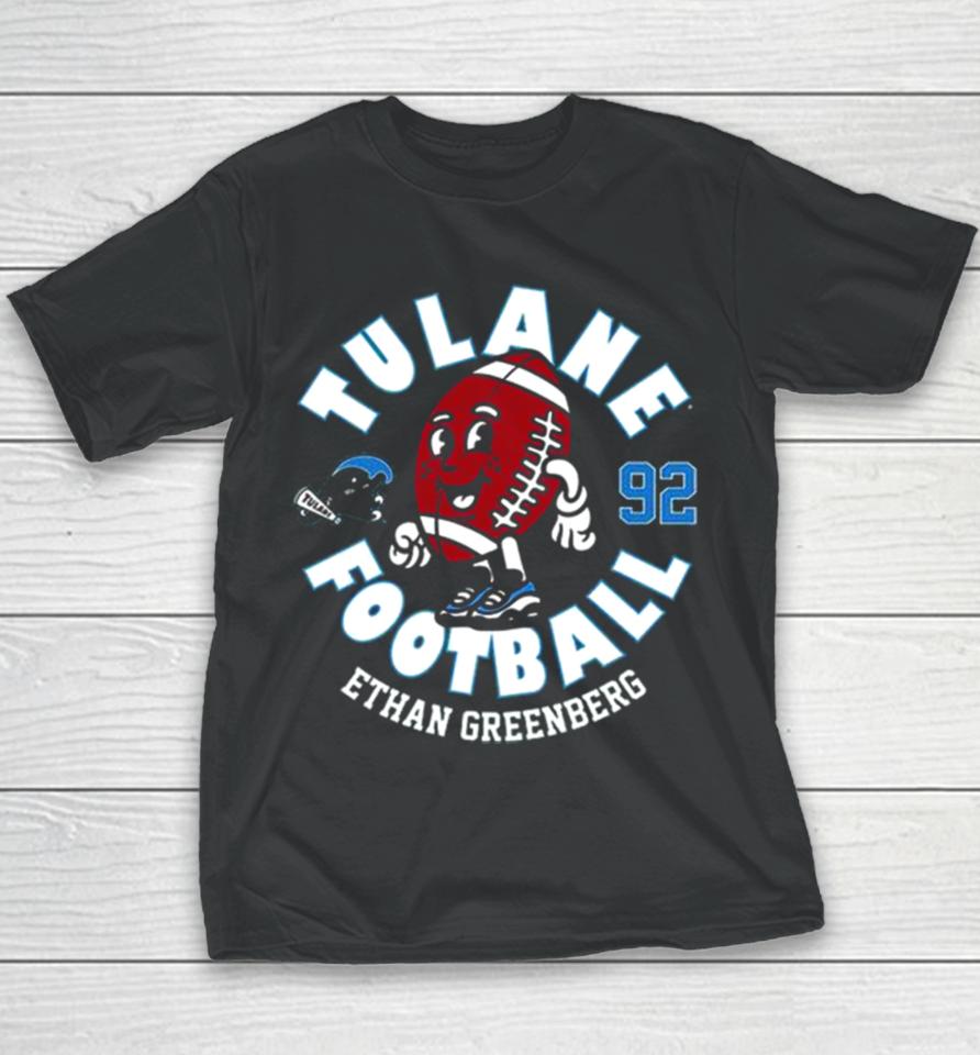 Tulane Green Wave Ethan Greenberg 2023 Ncaa Football Youth T-Shirt