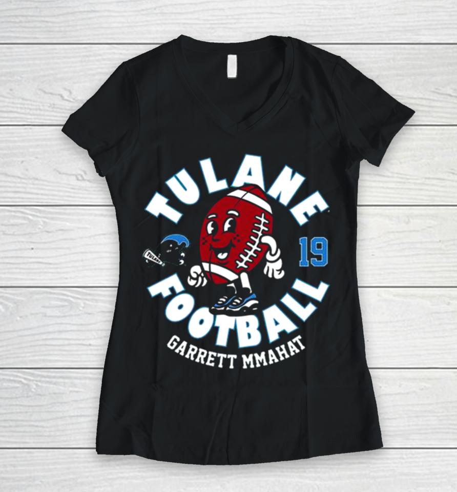 Tulane Green Wave Garrett Mmahat 2023 Ncaa Football Women V-Neck T-Shirt
