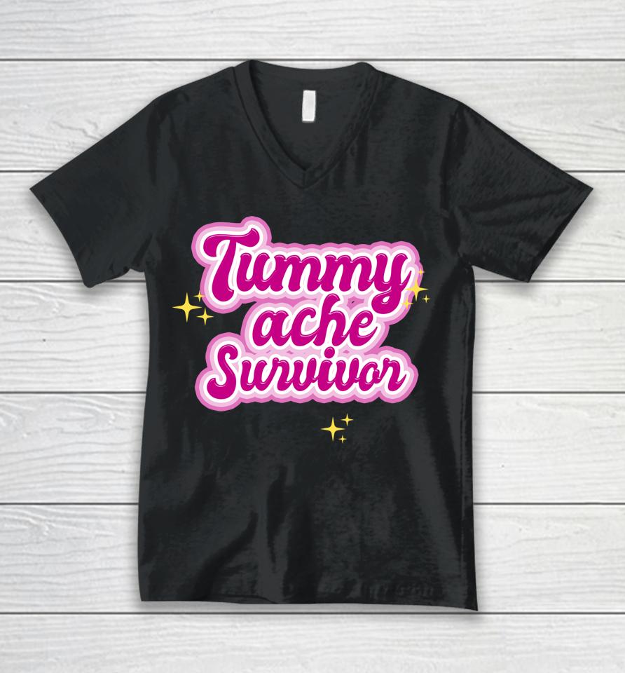 Tummy Ache Survivor Funny Stomach Ache Ibs Unisex V-Neck T-Shirt