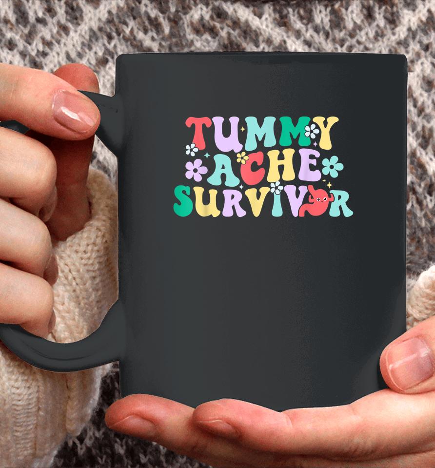 Tummy Ache Survivor Shirt, Funny Tummy Humor Retro Pastel Coffee Mug