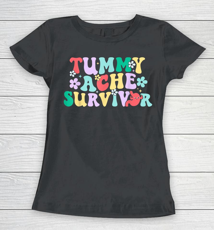 Tummy Ache Survivor Shirt, Funny Tummy Humor Retro Pastel Women T-Shirt