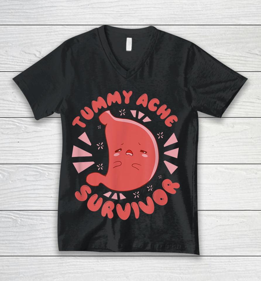 Tummy Ache Survivor Unisex V-Neck T-Shirt