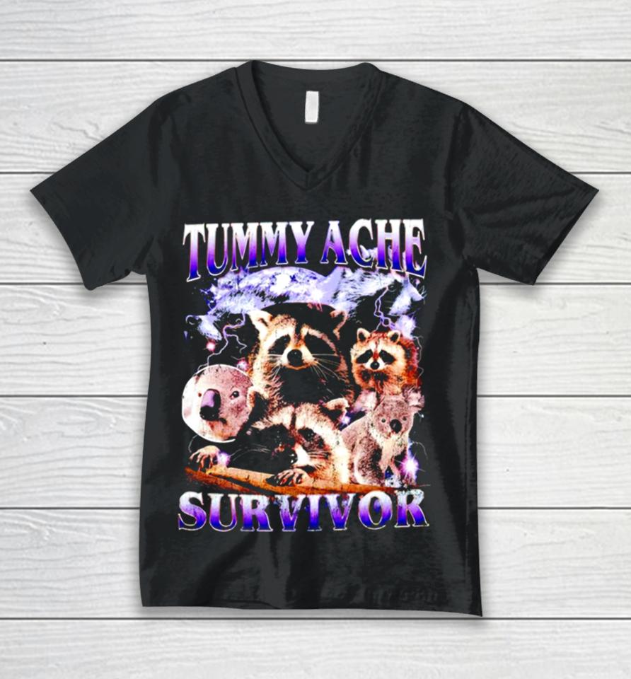 Tummy Ache Survivor Vintage Unisex V-Neck T-Shirt