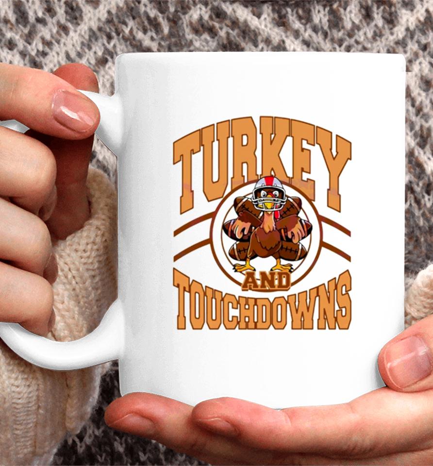 Turkey And Touchdowns Football Game Day Coffee Mug