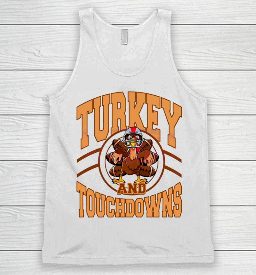 Turkey And Touchdowns Football Game Day Unisex Tank Top
