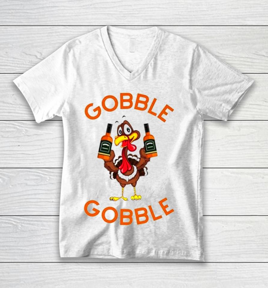 Turkey Gobble Gobble Thanksgiving Unisex V-Neck T-Shirt