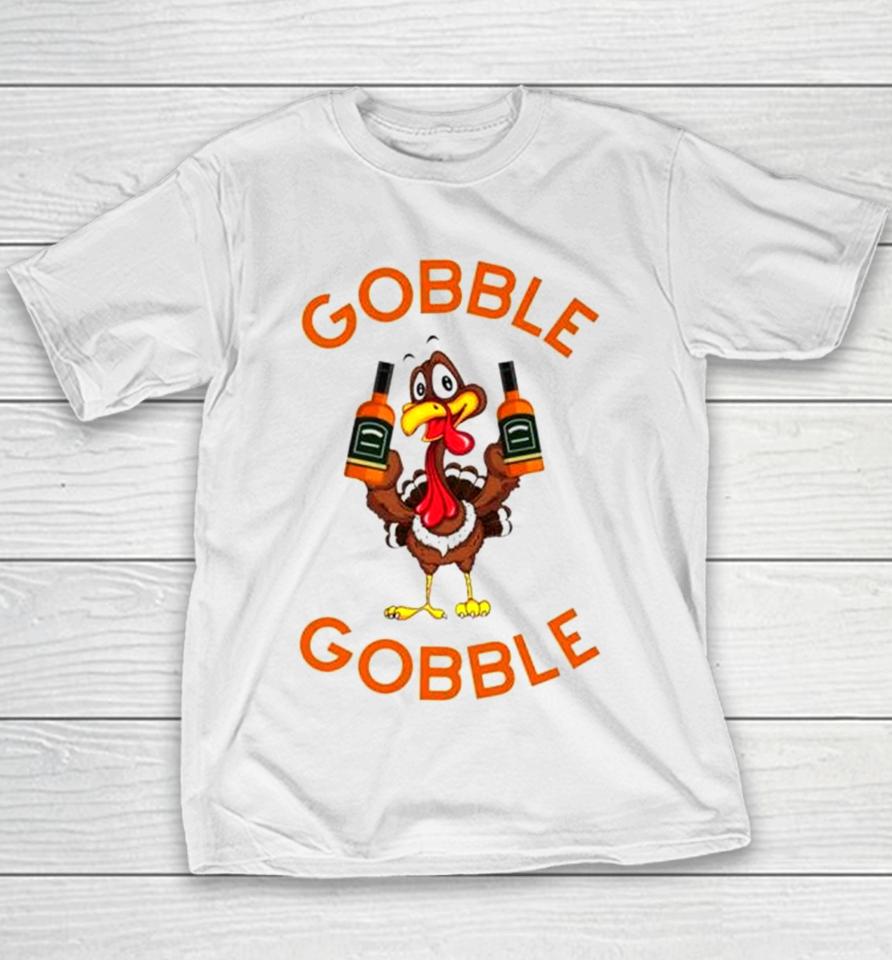 Turkey Gobble Gobble Thanksgiving Youth T-Shirt