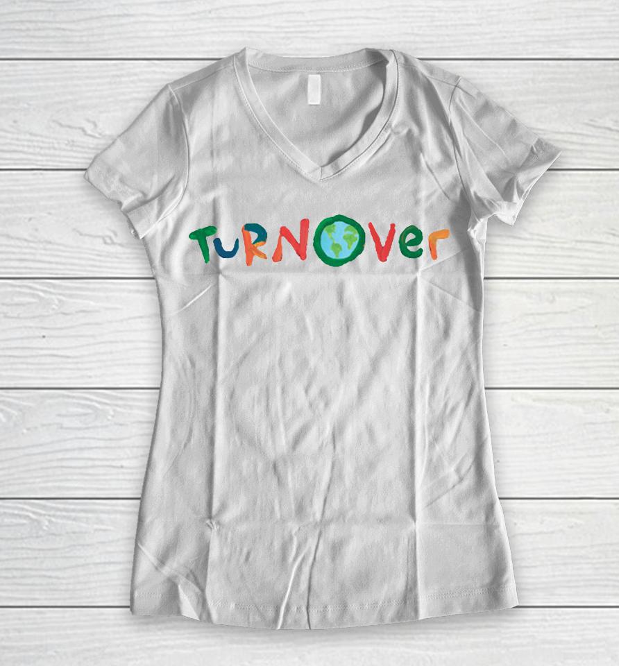 Turnover Earth Women V-Neck T-Shirt