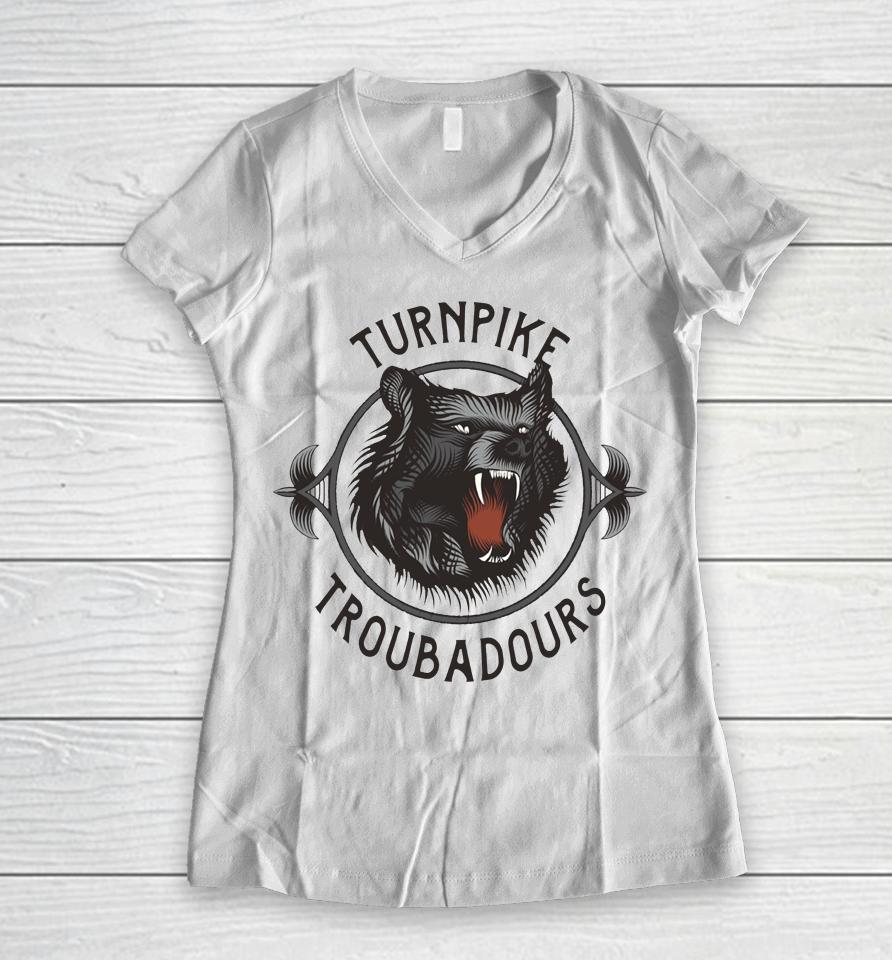 Turnpike Troubadours Raccoon Baseball Women V-Neck T-Shirt