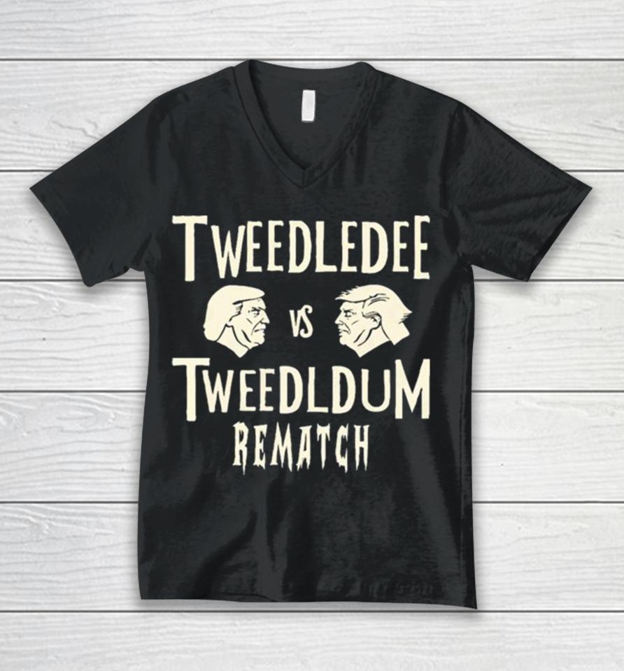 Tweedledee Vs Tweedledum Rematch Unisex V-Neck T-Shirt