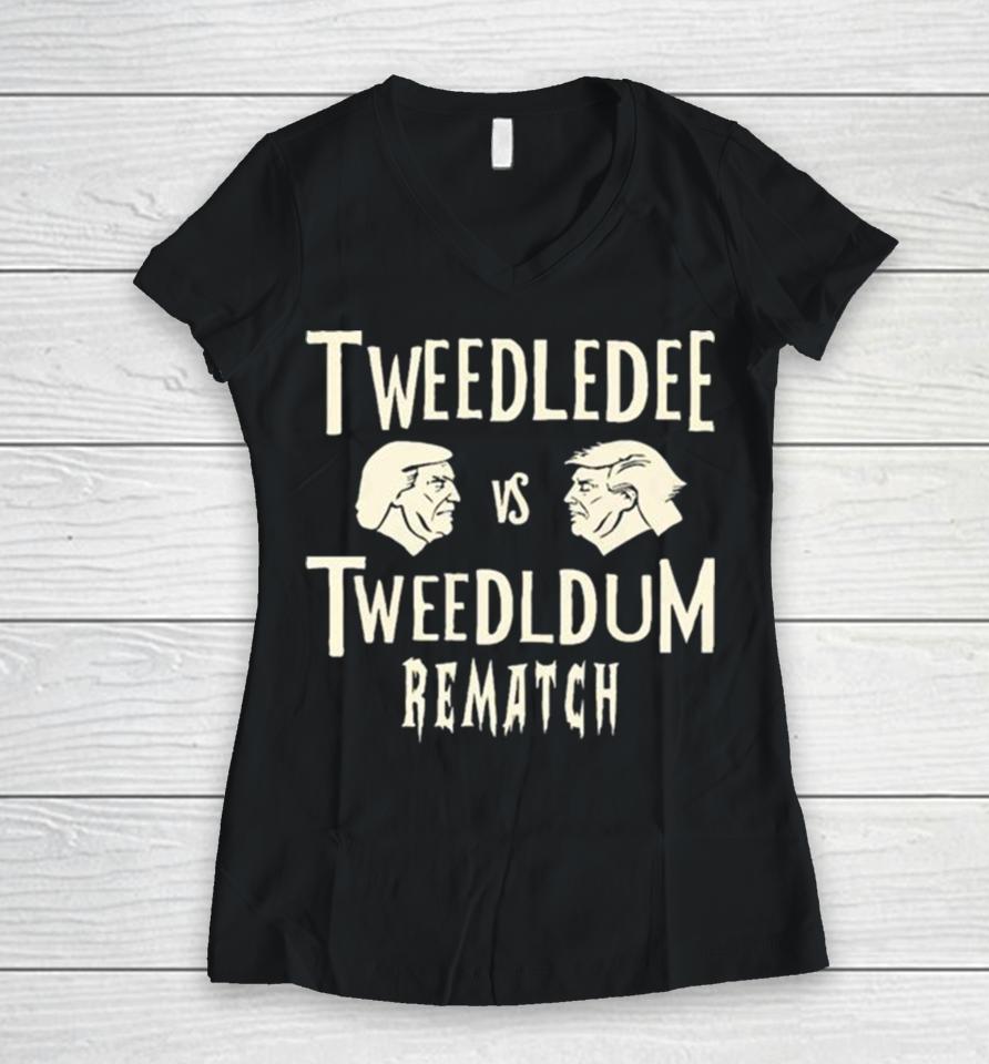 Tweedledee Vs Tweedledum Rematch Women V-Neck T-Shirt