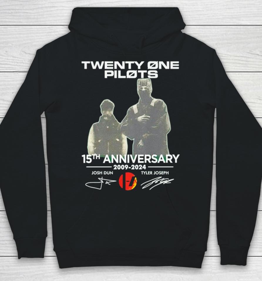 Twenty One Pilots 15Th Anniversary 2009 2024 Josh Dun And Tyler Joseph Hoodie