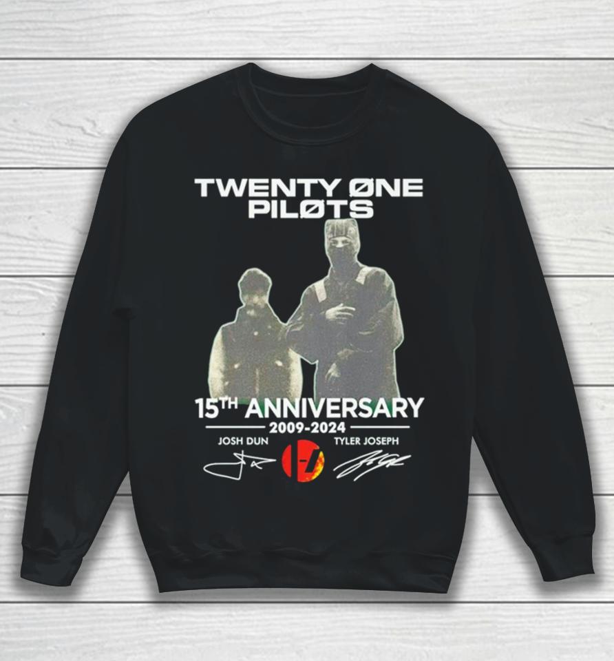 Twenty One Pilots 15Th Anniversary 2009 2024 Josh Dun And Tyler Joseph Sweatshirt