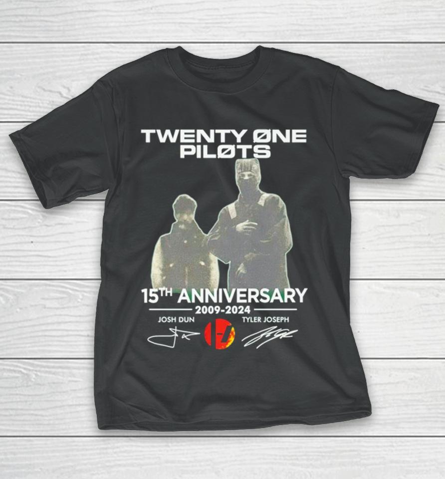 Twenty One Pilots 15Th Anniversary 2009 2024 Josh Dun And Tyler Joseph T-Shirt