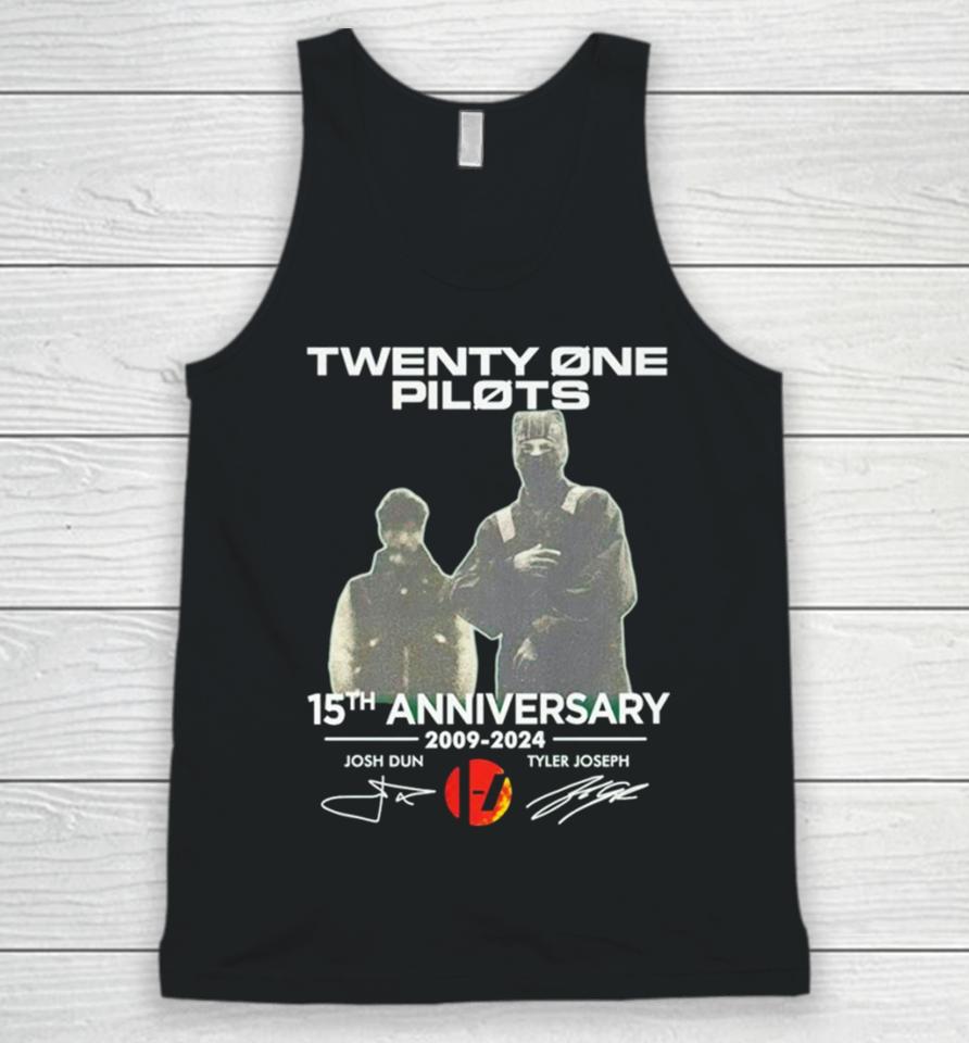 Twenty One Pilots 15Th Anniversary 2009 2024 Josh Dun And Tyler Joseph Unisex Tank Top