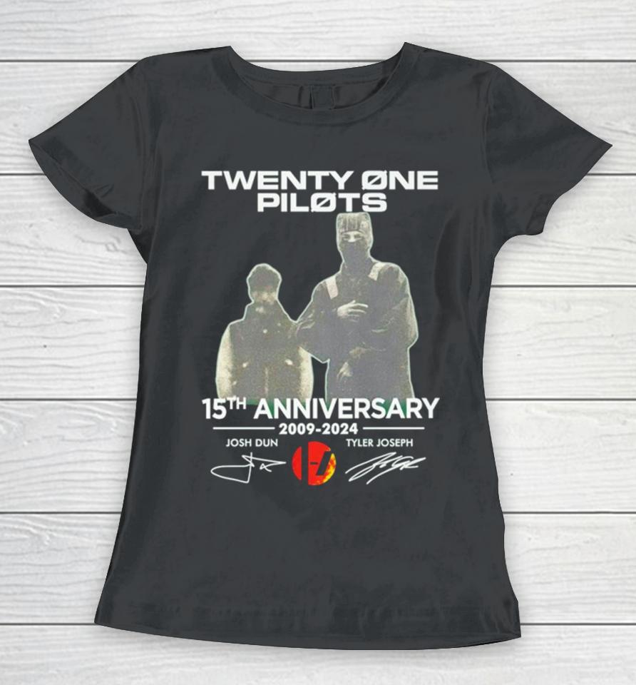 Twenty One Pilots 15Th Anniversary 2009 2024 Josh Dun And Tyler Joseph Women T-Shirt
