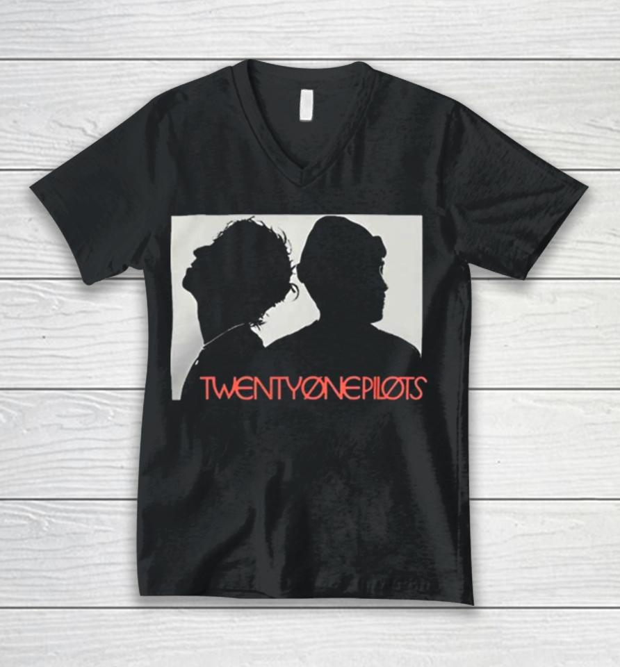 Twenty One Pilots Merch Silhouette Portraits Unisex V-Neck T-Shirt