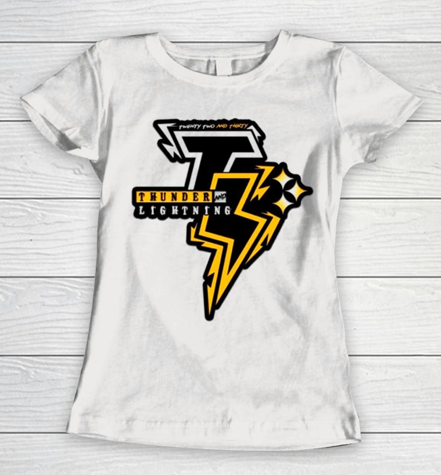 Twenty Two And Thirty Thunder And Lightning Women T-Shirt