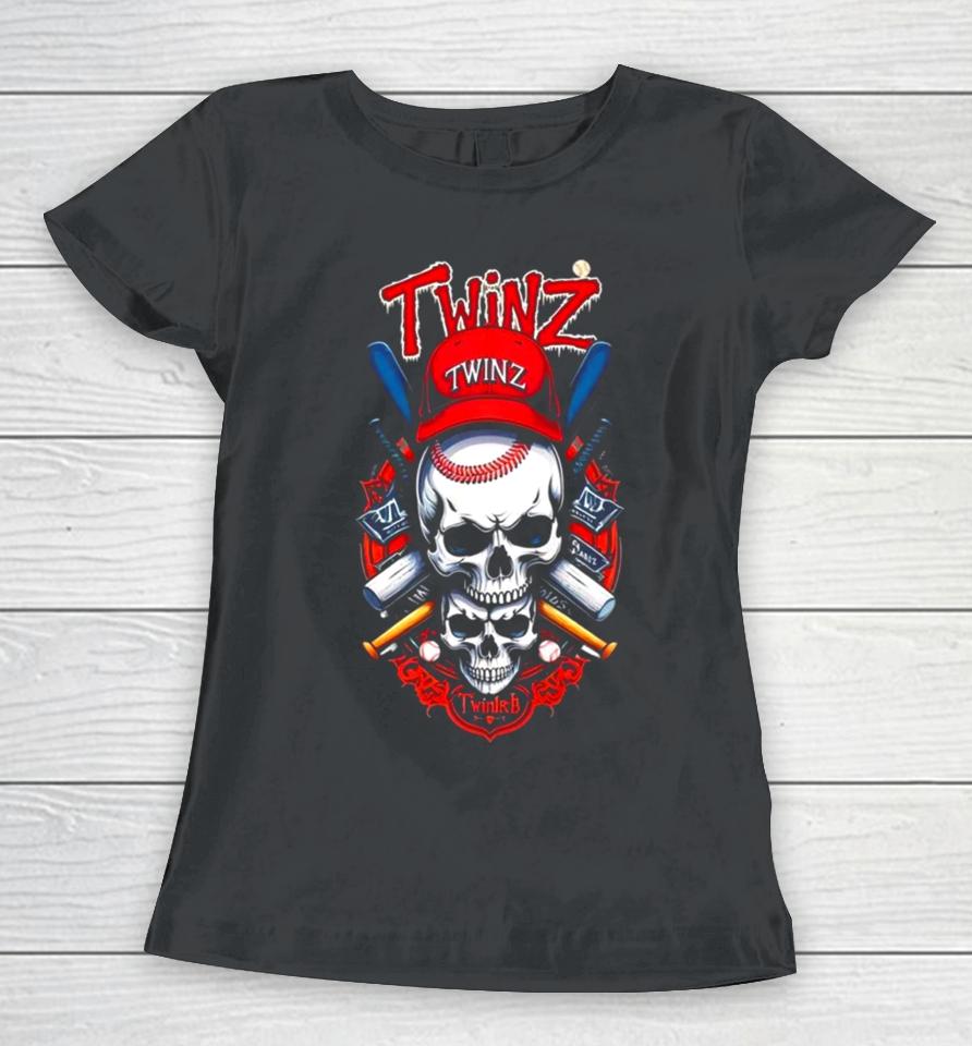 Twinz Skull Baseball 2024 Women T-Shirt