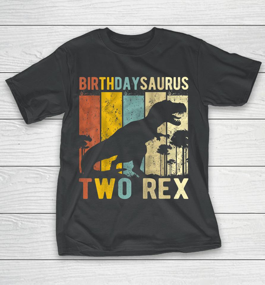 Two Rex 2Nd Birthday Dinosaur T-Rex 2 Year Old Birthday T-Shirt