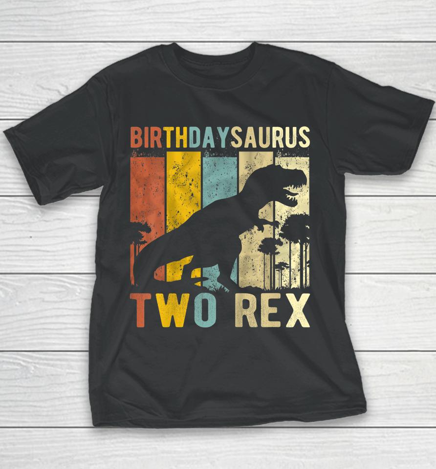 Two Rex 2Nd Birthday Dinosaur T-Rex 2 Year Old Birthday Youth T-Shirt