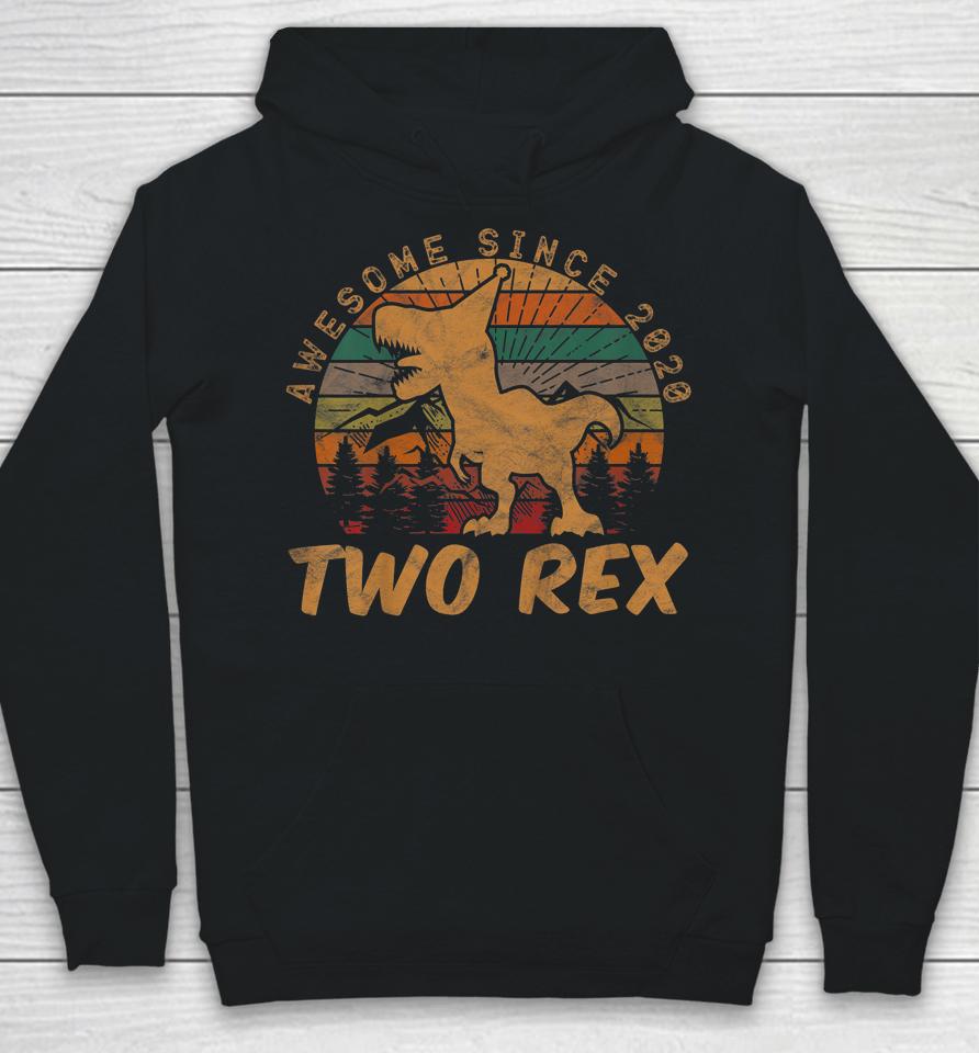 Two Rex 2Nd Birthday Gifts Second Dinosaur 2 Year Old Hoodie