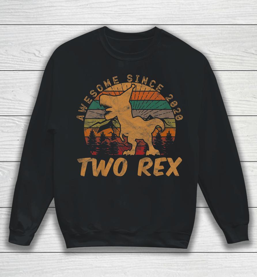 Two Rex 2Nd Birthday Gifts Second Dinosaur 2 Year Old Sweatshirt