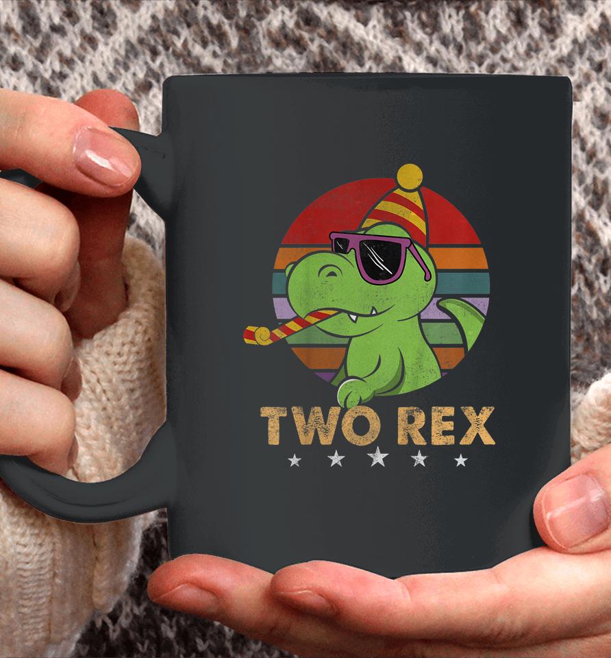 Two Rex Dinosaur T-Rex Boy 2Nd Birthday 2 Year Old Coffee Mug
