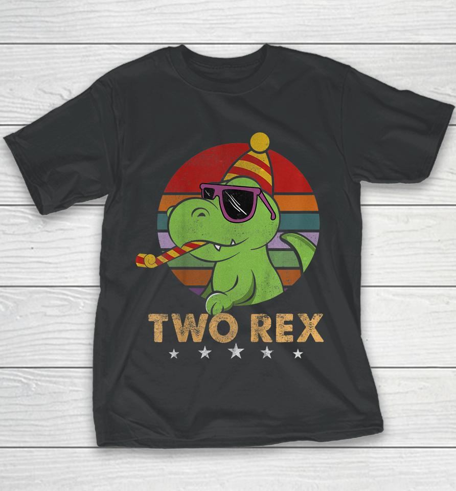 Two Rex Dinosaur T-Rex Boy 2Nd Birthday 2 Year Old Youth T-Shirt