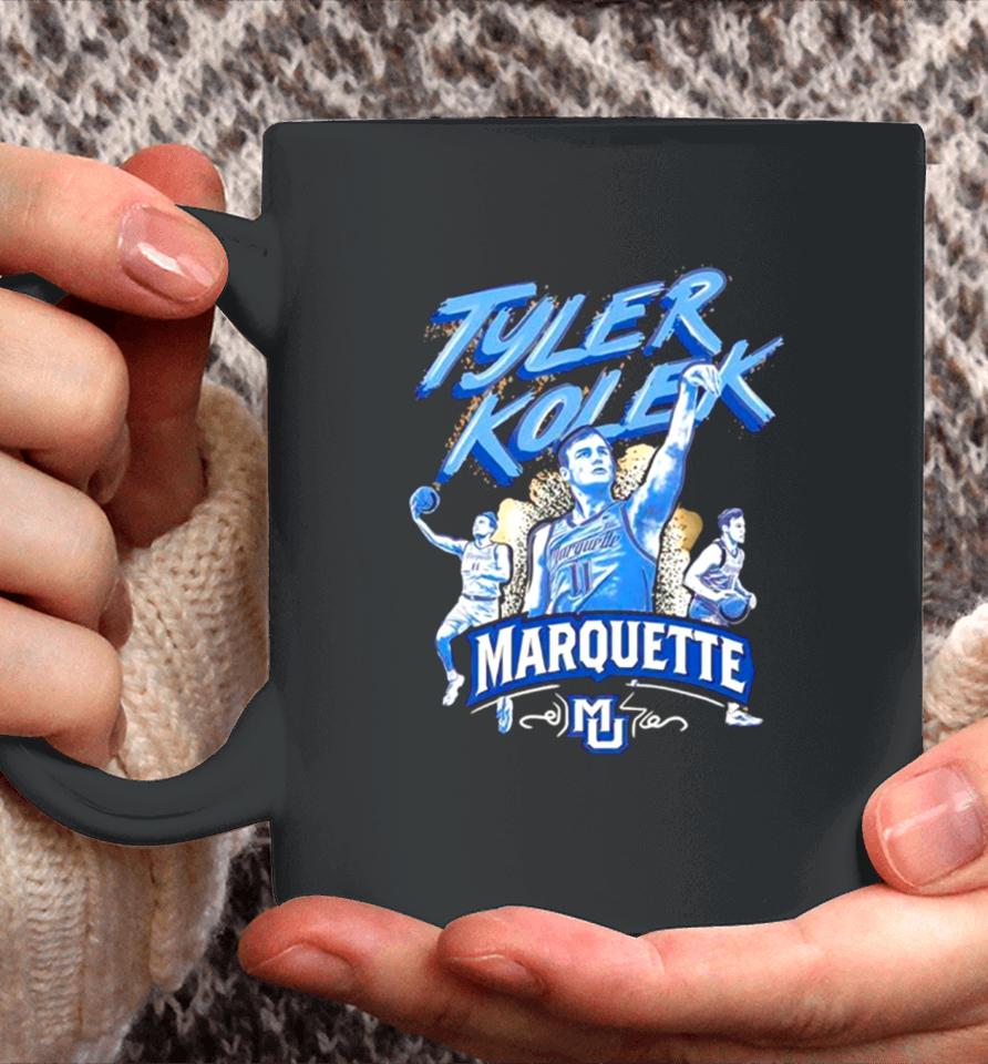 Tyler Kolek Triple Threat Marquette Golden Eagles Coffee Mug