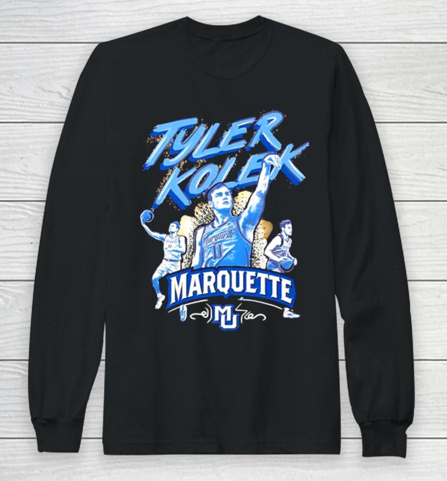 Tyler Kolek Triple Threat Marquette Golden Eagles Long Sleeve T-Shirt