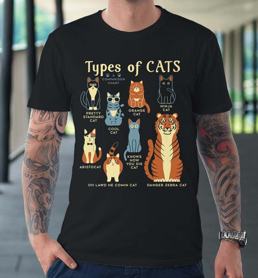 Types Of Cat Funny Comparison Cat Orange Cat Blue Cat Lovers Premium T-Shirt