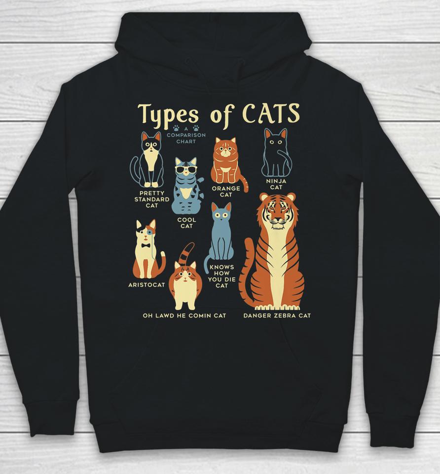 Types Of Cat Funny Comparison Cat Orange Cat Blue Cat Lovers Hoodie