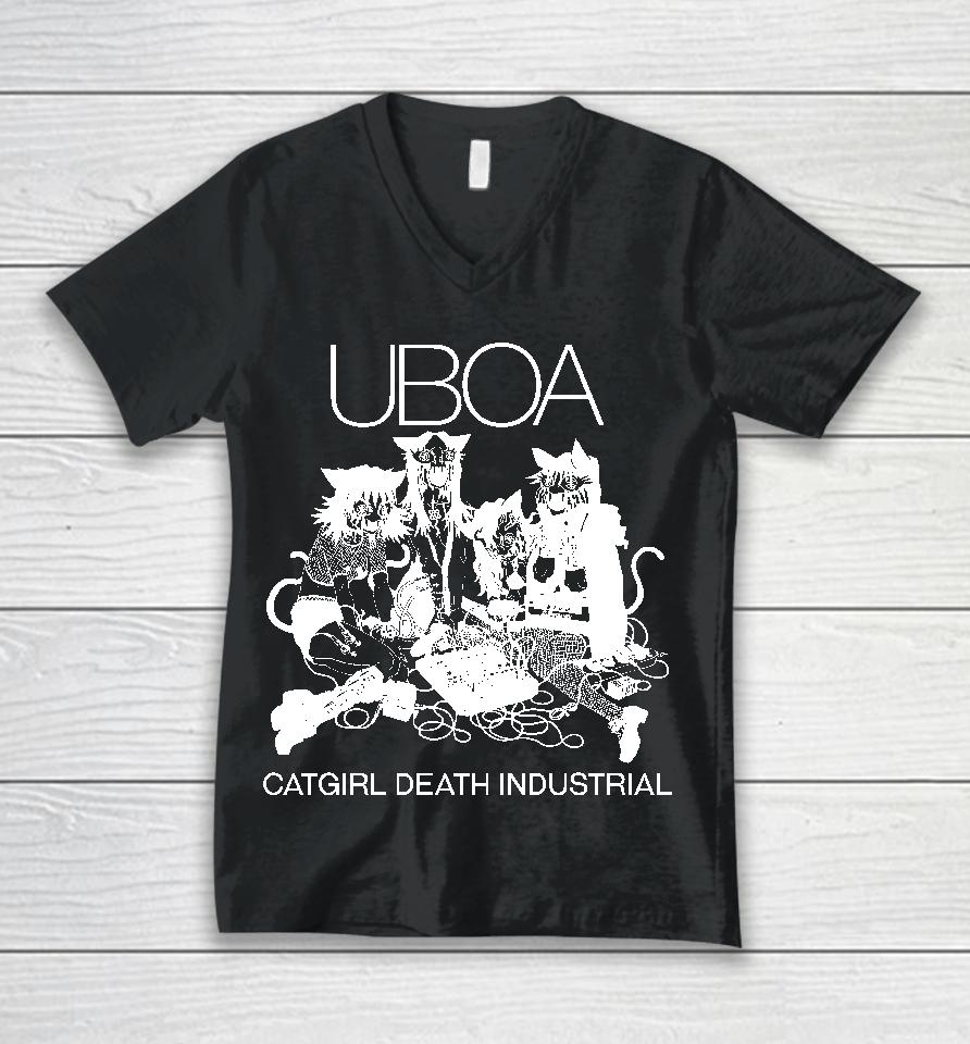 Uboa Catgirl Death Industrial Unisex V-Neck T-Shirt